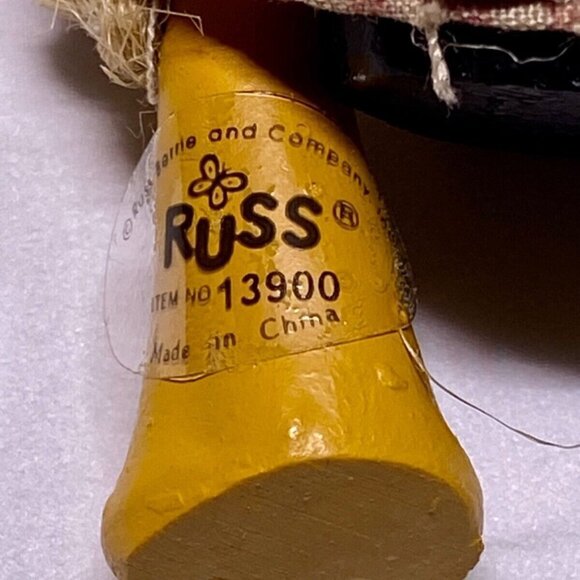 Russ Berrie & Co. 13900 VTG Collectible Crow Bird Jointed Mini’s Wooden Sitters - Picture 10 of 11